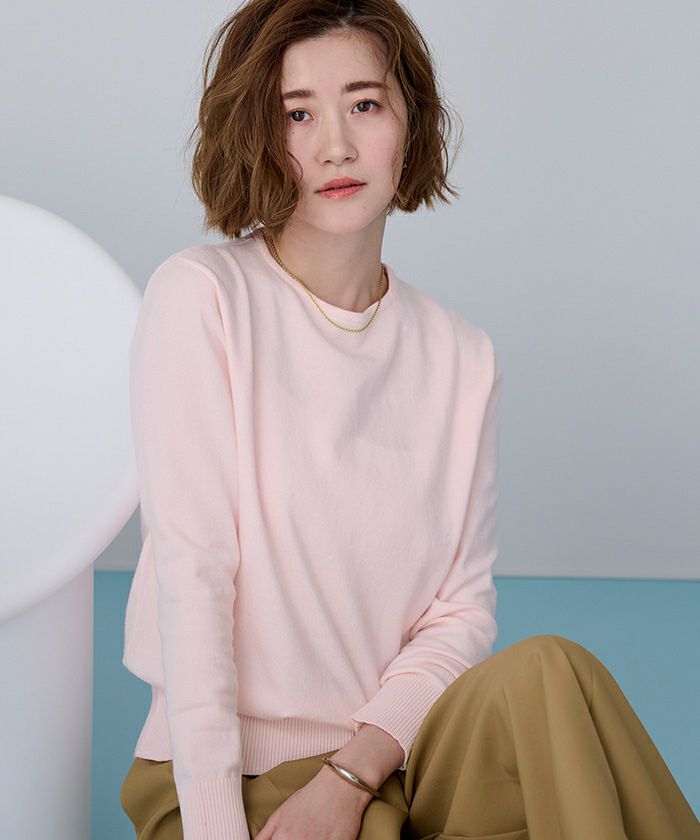 カシミヤタッチクルーネックニットトップス【メール便可／80】 | ur's