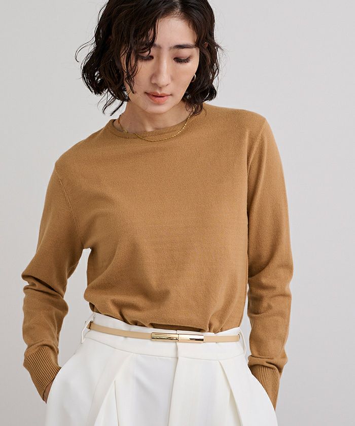 カシミヤタッチクルーネックニットトップス【メール便可／80】 | ur's