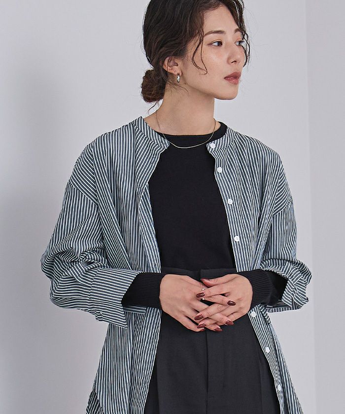 累計販売数2万枚突破！】釦バックスリットチュニックシャツ【メール便