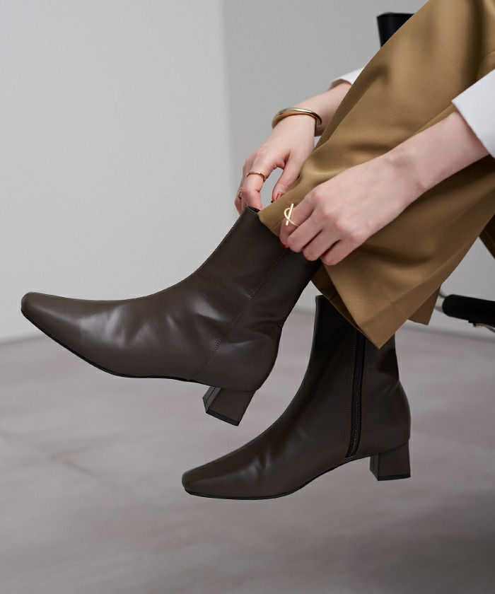 4.5cmスクエアトゥブーツ | ur's（ユアーズ）