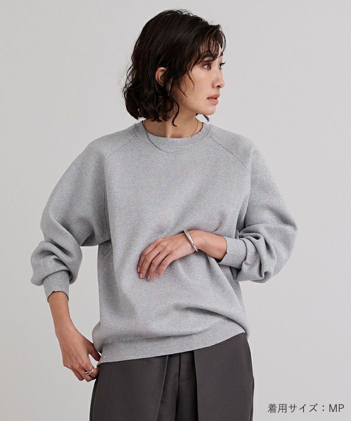 UNITED ARROWS スウェットライク ニット スウェットライク クルーネック ニットプルオーバー