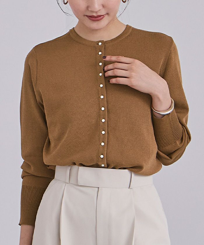 2wayパール釦ニットカーディガン【メール便可／70】 | ur's（ユアーズ）