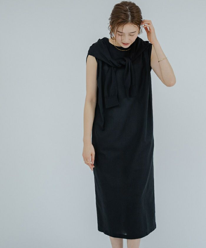 □美品□Rene ルネ ノースリーブ ニットワンピース サイズ36 ブルー系 