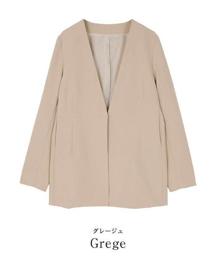 新品同様 ベーシックノーカラーVネックジャケット ur's（ユアーズ） | ジャケット・アウター