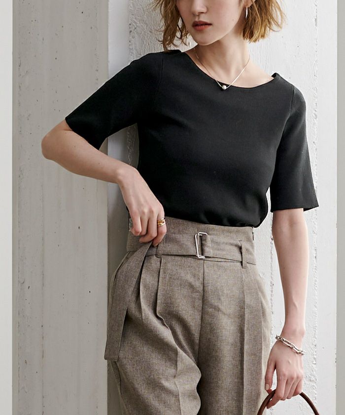 サマーニットオープンネックニットトップス【メール便可／90】 | ur 