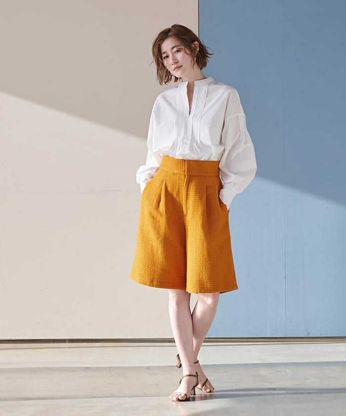 scye clothing ツイード調ハーフパンツバックリボン リボンツイードショートパンツ※一部店舗のみ入荷