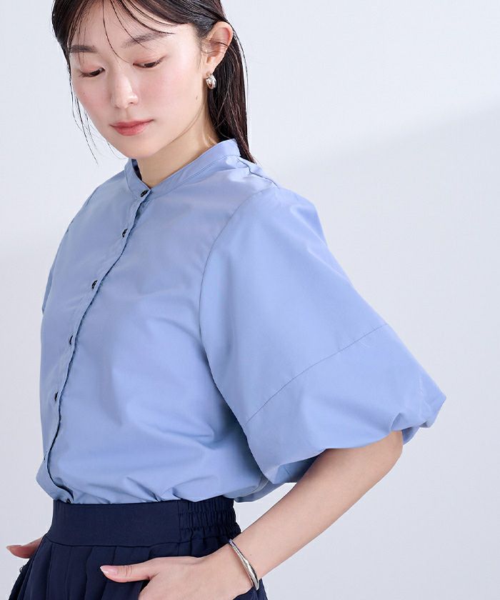 釦配色バルーンスリーブブラウス【メール便可／80】 | ur's（ユアーズ）