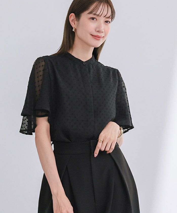 シアードットフレアスリーブブラウス【メール便可／100】 | ur 