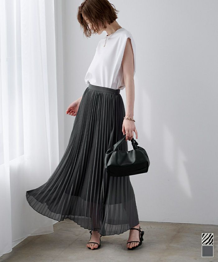 シアーロングプリーツスカート | ur 