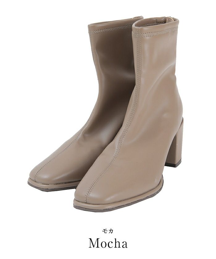 7cmチャンキーヒールスクエアトゥブーツ | ur's（ユアーズ）