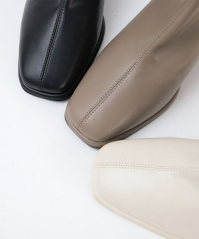 7cmチャンキーヒールスクエアトゥブーツ | ur's（ユアーズ）