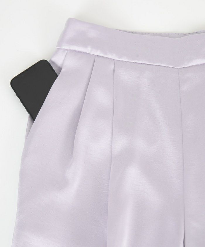 そる☆センタープレスのサテンパンツ HeRIN.CYE スラックス パンツ Center press satin pants