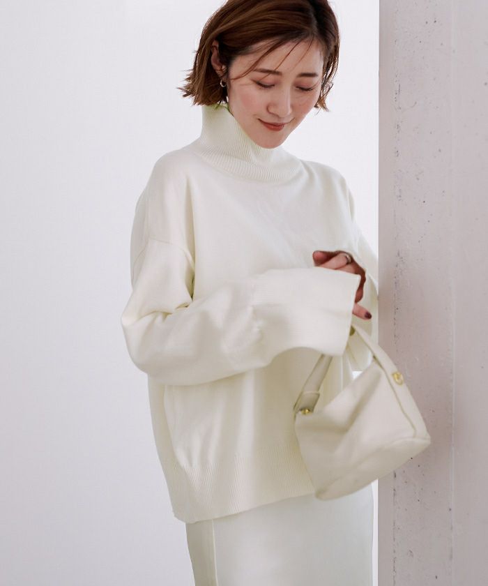 コットンウールブレンドハイネックニット | ur's（ユアーズ）