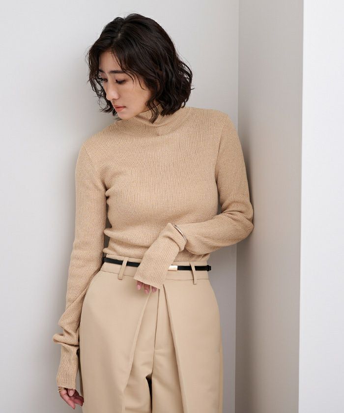 ウールブレンドハイネックリブニット【メール便可／100】 | ur's