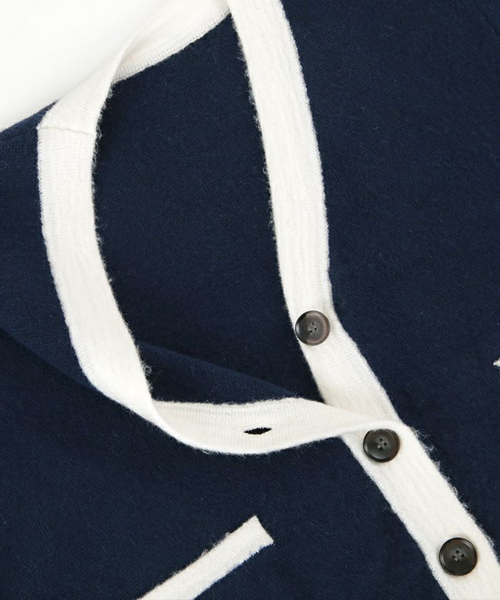 バイカラーニットカーディガン | ur 