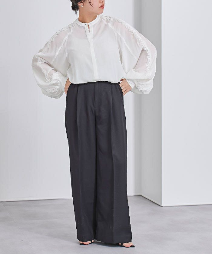 美品✨sandro paris サンドロ レース リボン ブラウス コットン