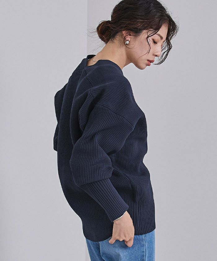 Y's メランジニット ボリュームスリーブカーディガン Vネックボリュームスリーブニットカーディガン | ur's（ユアーズ）