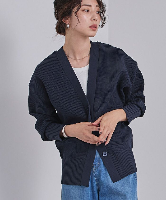 Vネックボリュームスリーブニットカーディガン | ur's（ユアーズ）