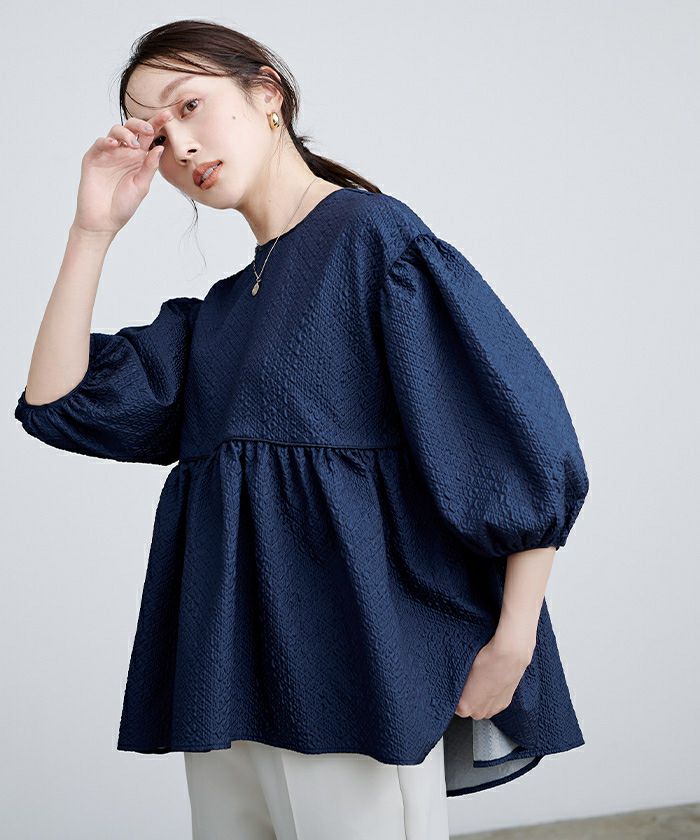 ふくれジャガードパイピングトップス | ur's（ユアーズ）