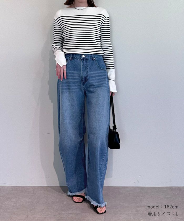 カーブラインデニムパンツ