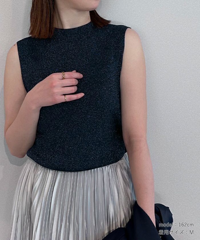 ノースリーブプチハイネックラメニット【メール便可／50】 | ur's