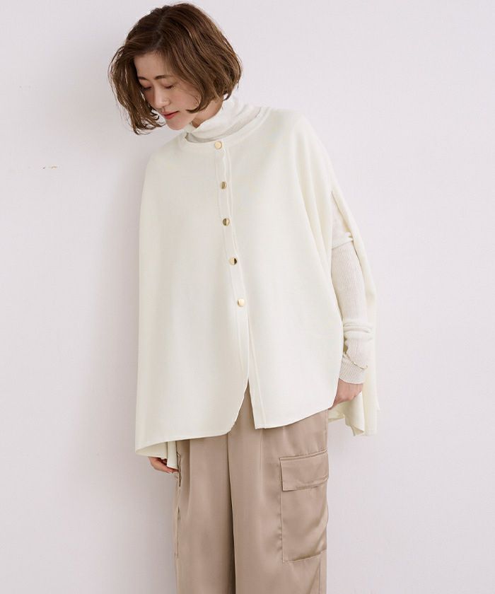 ゴールド釦ケープニットカーディガン | ur's（ユアーズ）