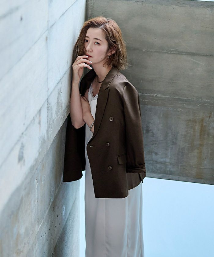 リネンライクダブルブレストジャケット | ur 