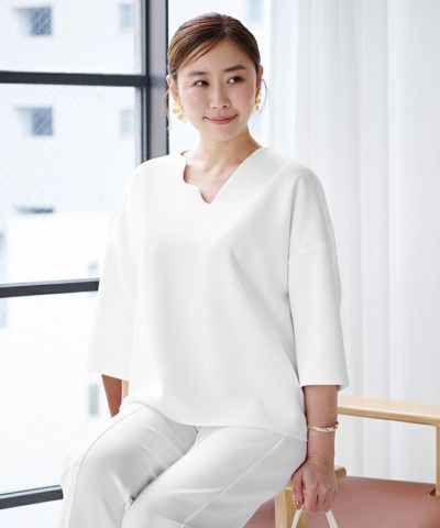 Vネックスカラップタックスリーブトップス【メール便可／60】 | ur's