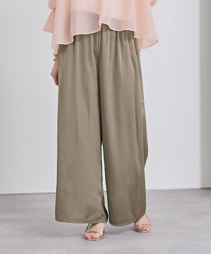 サテンイージードレープパンツ【メール便可／100】 | ur's（ユアーズ）