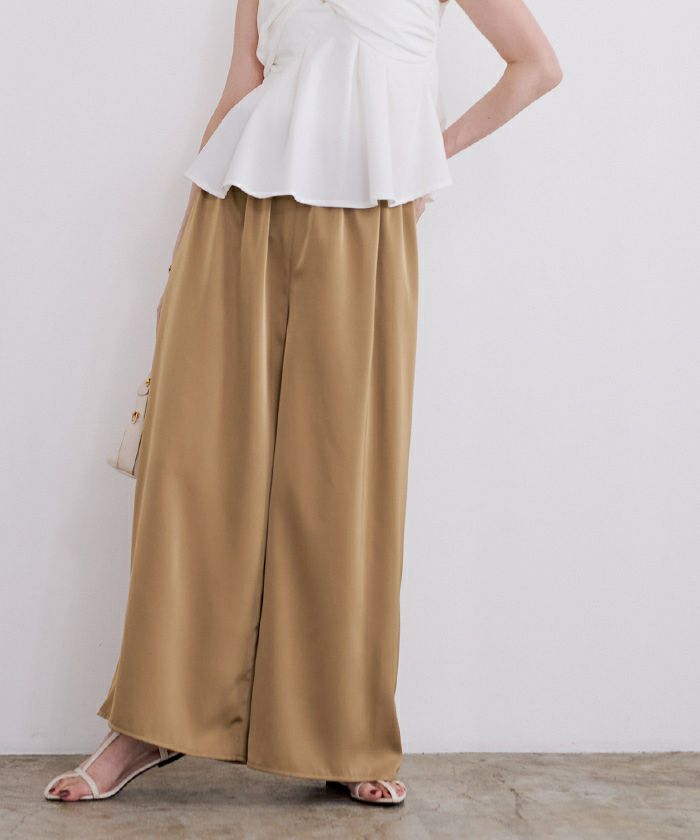 サテンイージードレープパンツ【メール便可／100】 | ur's（ユアーズ）