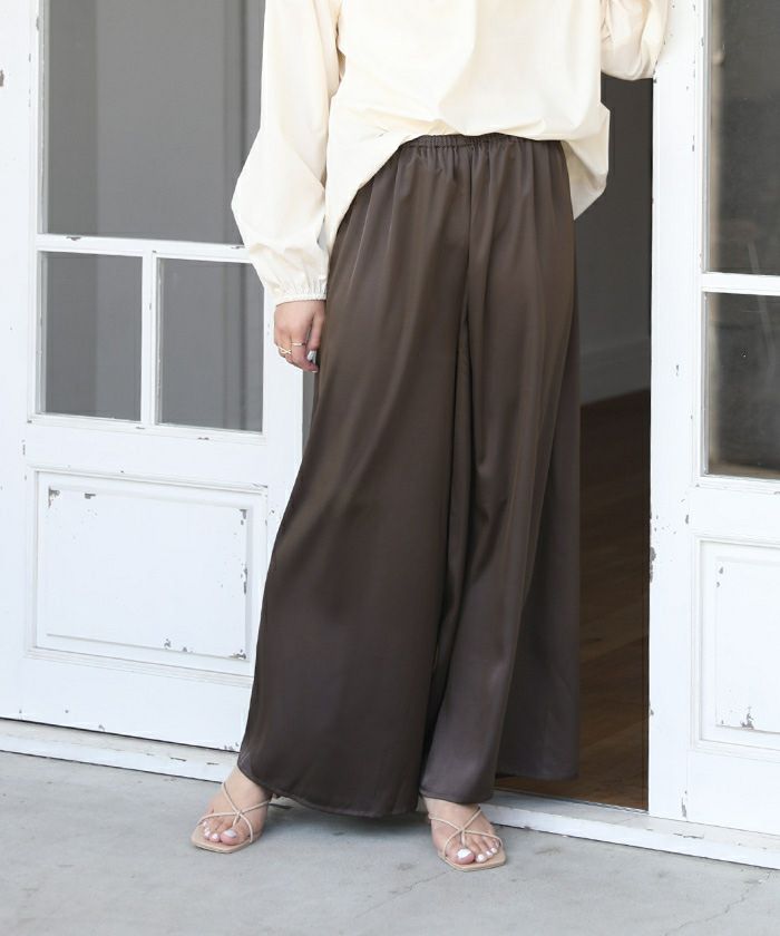 サテンイージードレープパンツ【メール便可／100】 | ur's（ユアーズ）