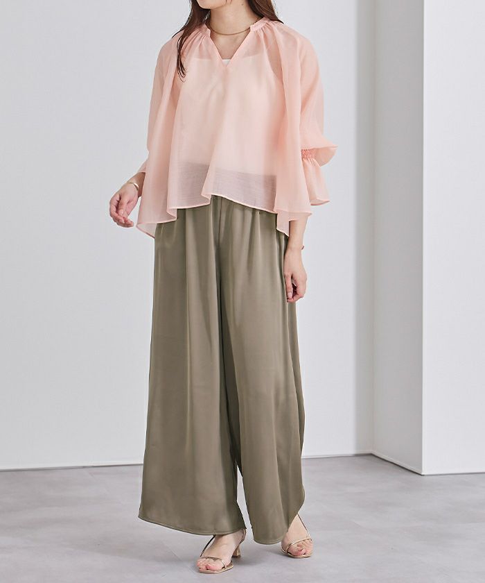 サテンイージードレープパンツ【メール便可／100】 | ur's（ユアーズ）