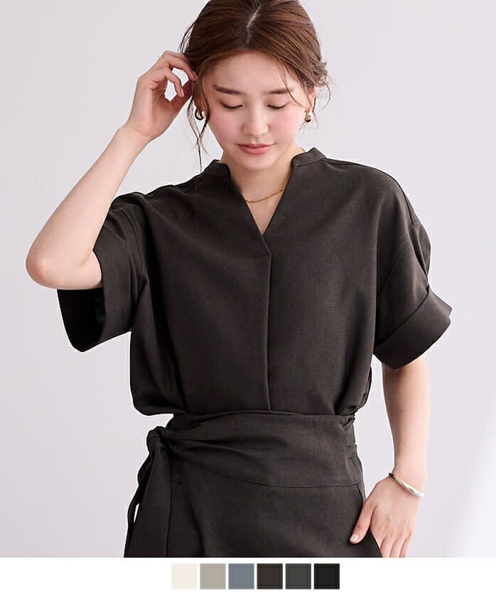 vm ヴーム　リネンシャツ　スキッパー　0 ブラウン　匿名配送 リネンライクスキッパーシャツ（SS）｜WEGO（ウィゴー） – WEGO