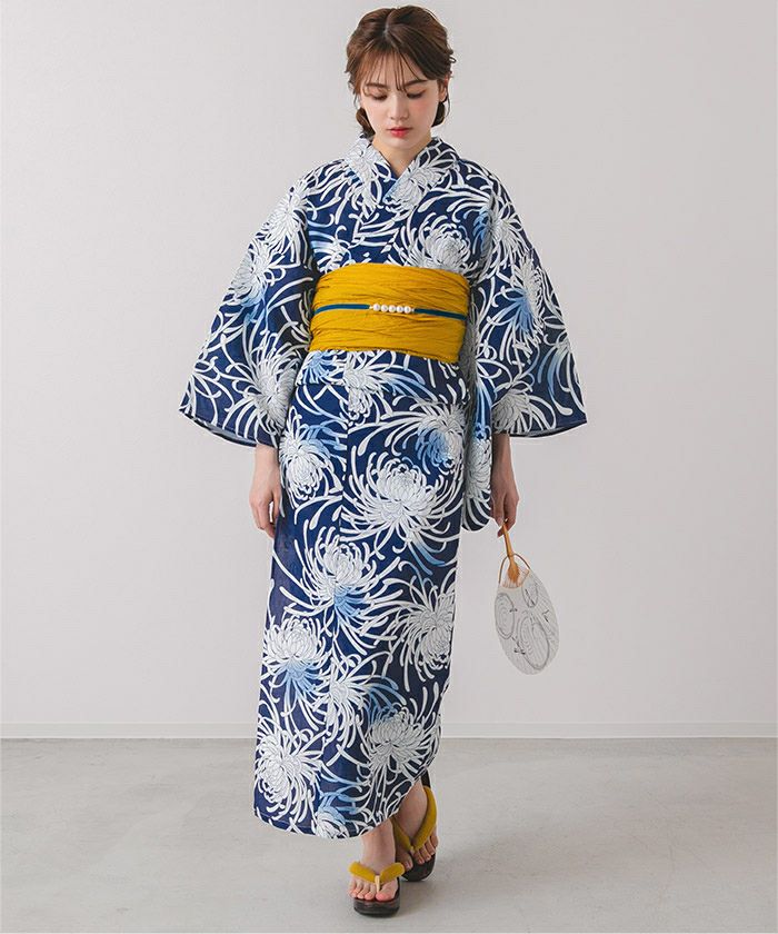 浴衣　反物　隅田川浴衣　菊　グラデーション　綿　藍染　#4798 楽天市場】浴衣 美術サロン 藍捺染 知多木綿 綿麻 切子ガラス風
