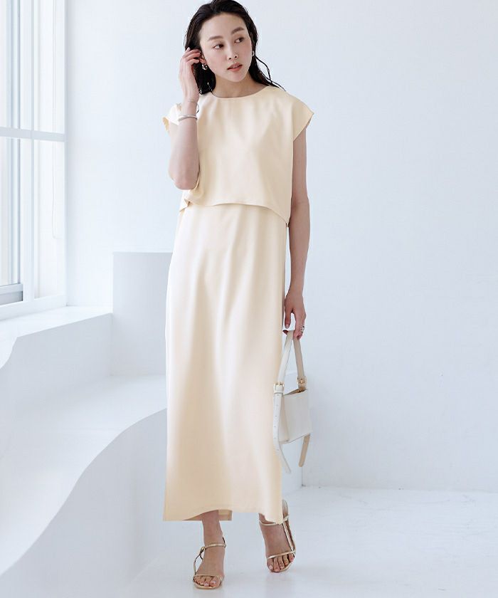 クロップドトップス×キャミソールワンピースセットアップ【メール便可  