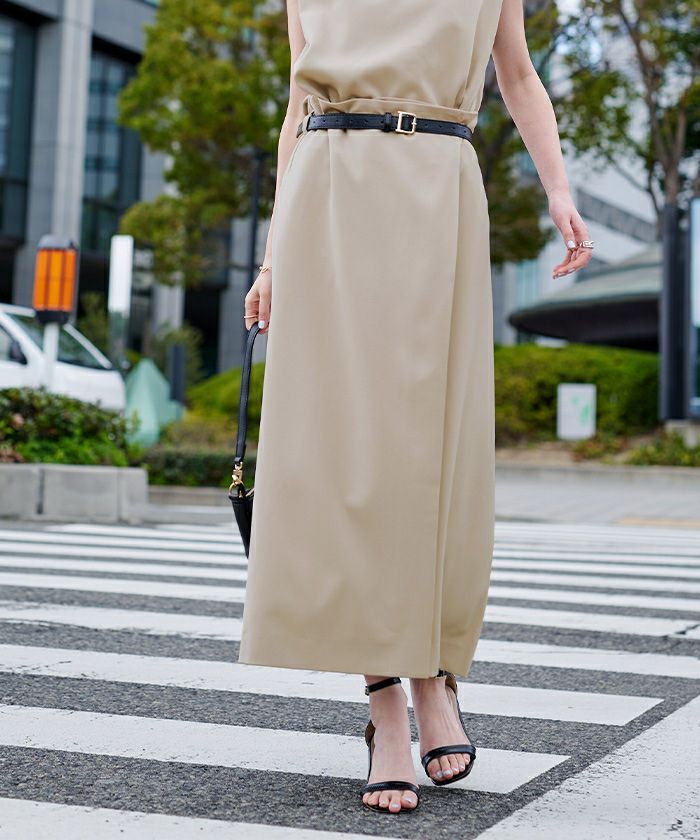 ベルト付ラップロングスカート | ur 