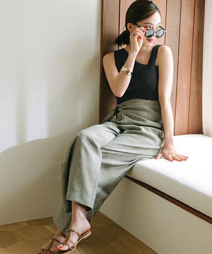 カップ付アシンメトリーデザインタンクトップ | ur's（ユアーズ）
