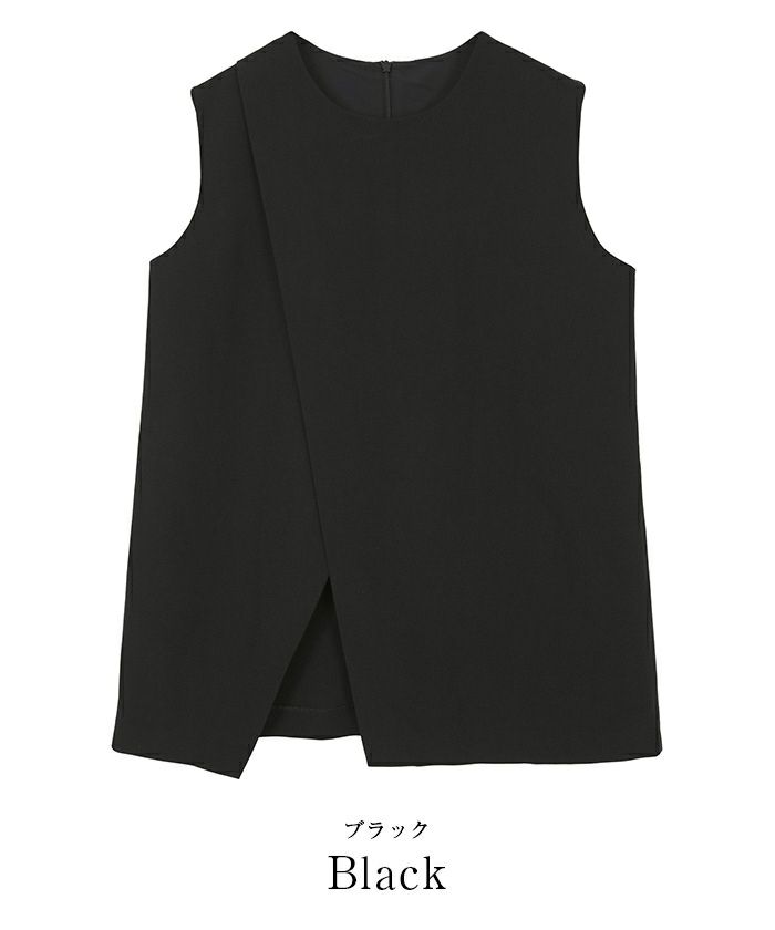 クルーネックレイヤードノースリーブブラウス【メール便可／100 