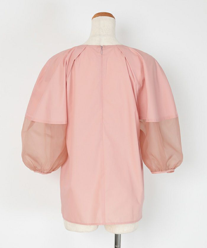 シアーボリュームスリーブVネックブラウス | ur's（ユアーズ）