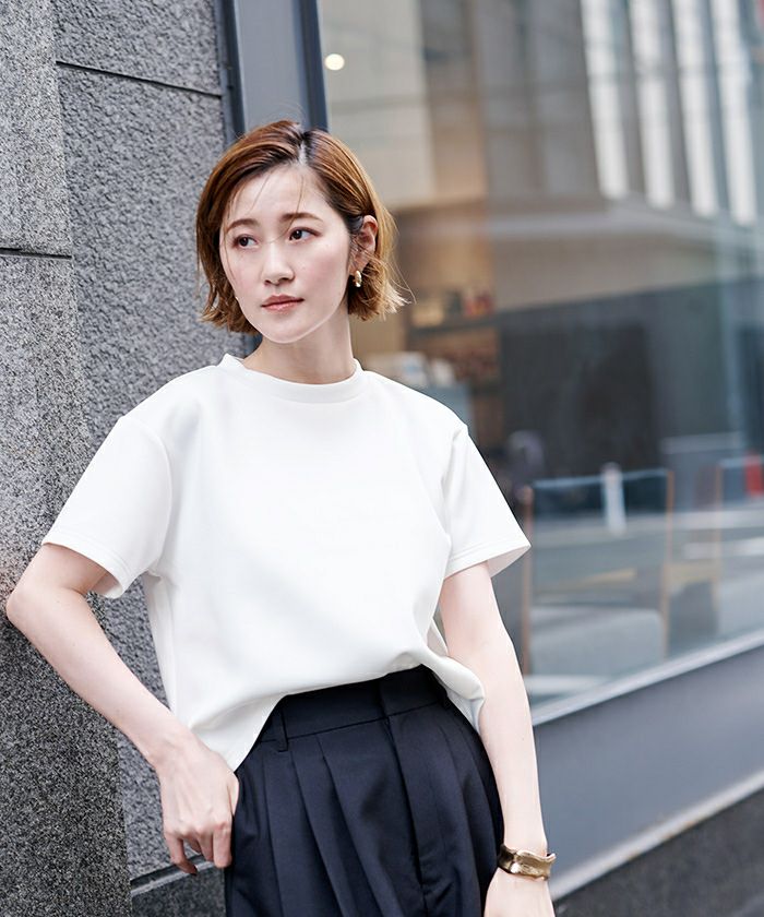 BEEDENクロップドTシャツ ボンディングクロップドプチハイネックTシャツ【メール便可／90