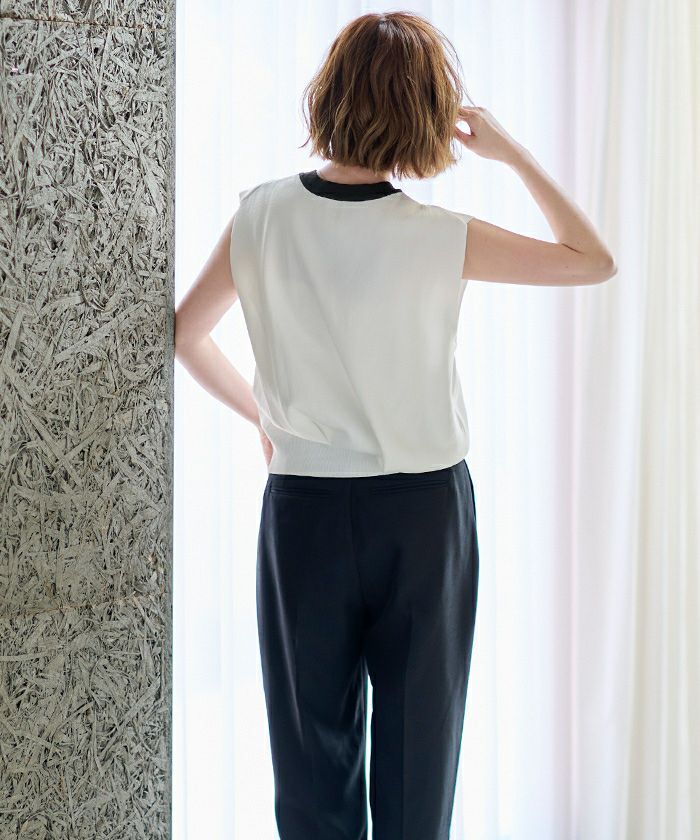 ゴールド釦コクーンニットベスト【メール便可／100】 | ur's（ユアーズ）