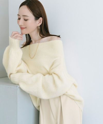 ウールブレンドオフショルダーニット | ur's（ユアーズ）