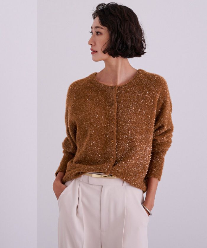 yukiemonスーちゃんプリント グレーラメカーディガン