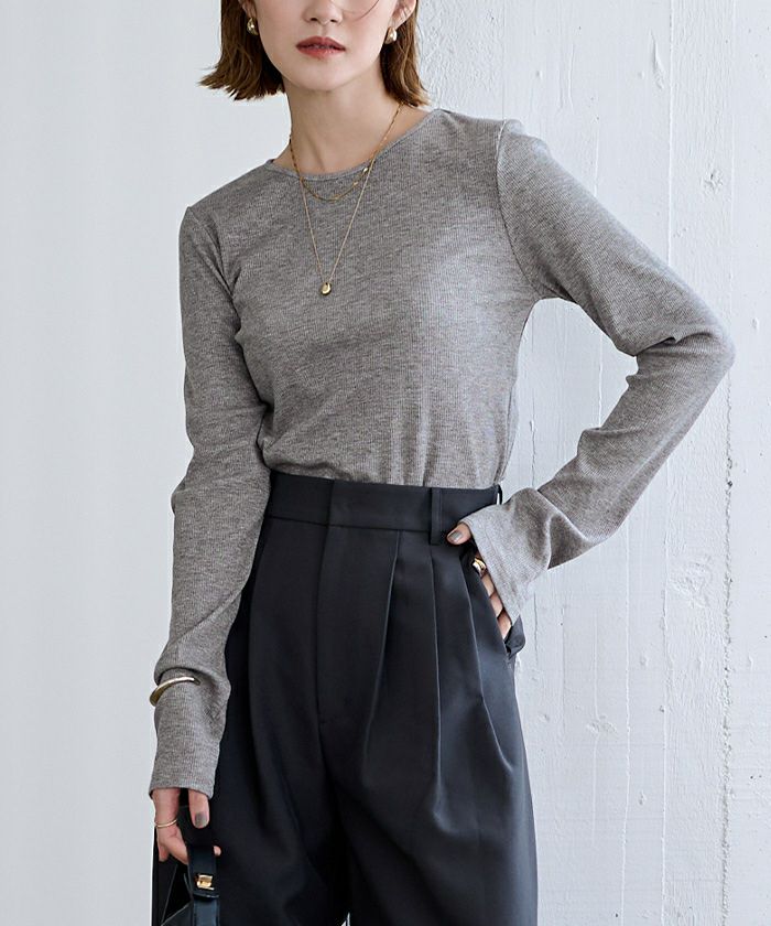 ラメリブクルーネックトップス【メール便可／60】 | ur 