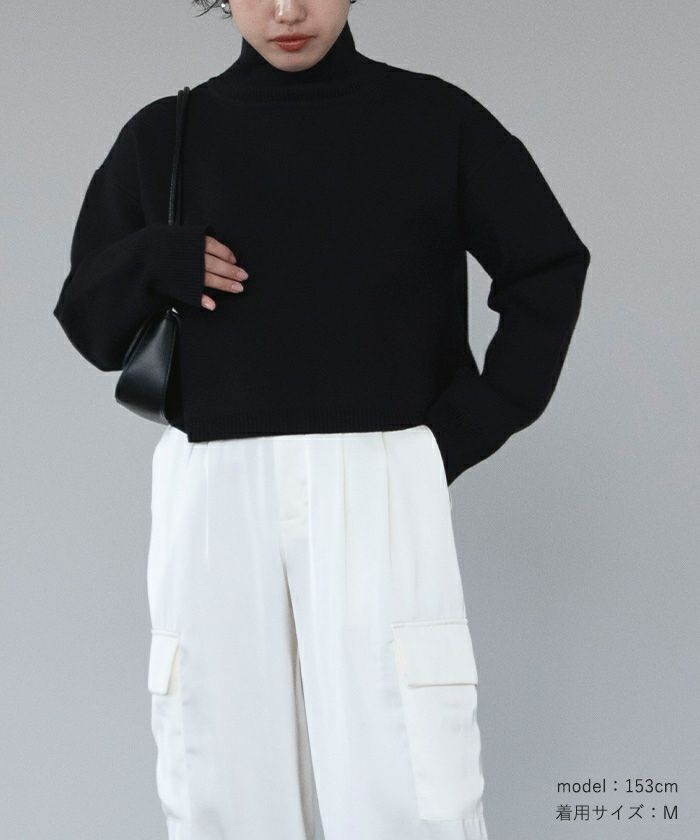 ハイネッククロップドスウェットライクニット | ur's（ユアーズ）