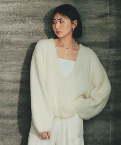 シャギーVネックボリュームニットカーディガン | ur's（ユアーズ）