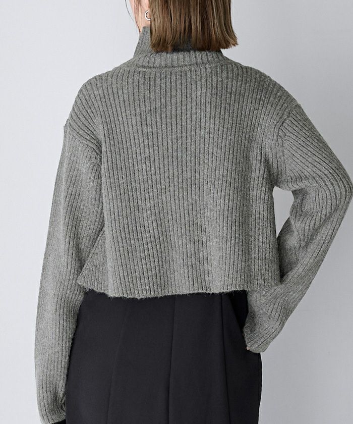 ハイネッククロップドフレアリブニット | ur's（ユアーズ）