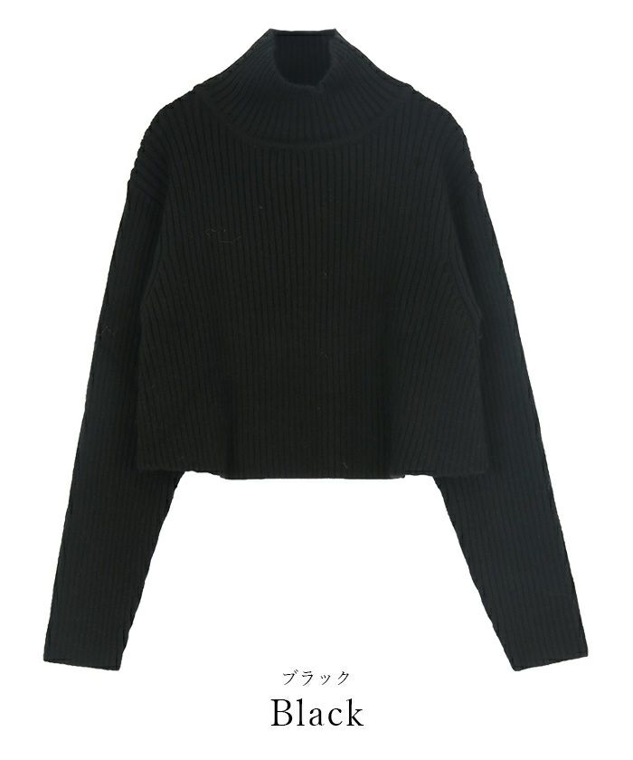 ハイネッククロップドフレアリブニット | ur's（ユアーズ）