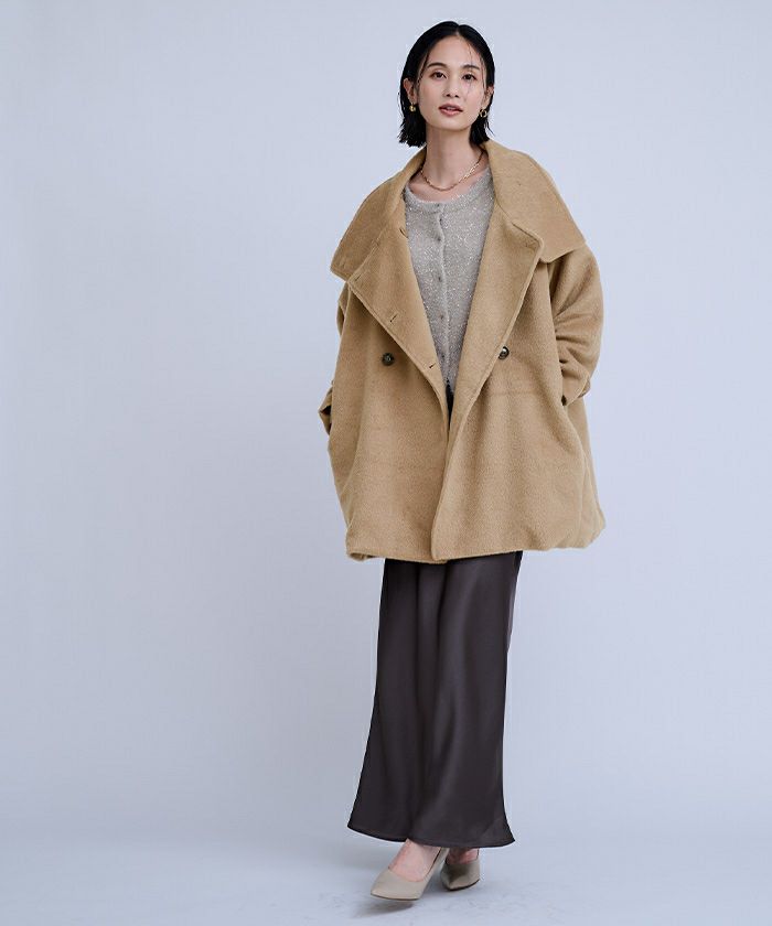 モッサスタンドカラーダブルコート | ur 