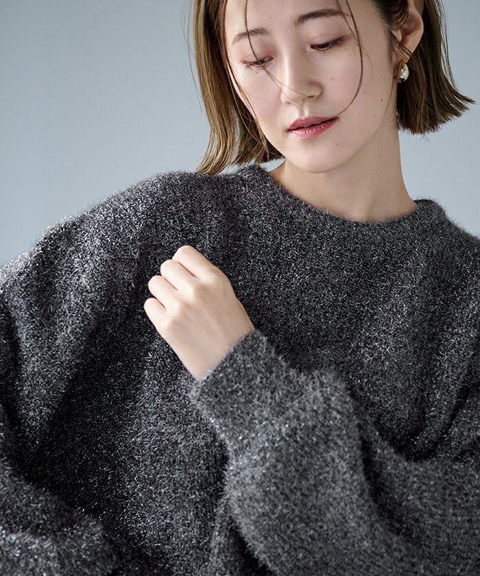 ガラスヤーンショートクルーネックニット | ur's（ユアーズ）